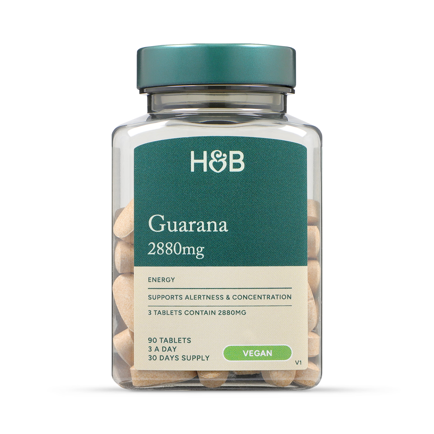 Holland & Barrett Medium Strength Guarana Tablets 90 count, UK version