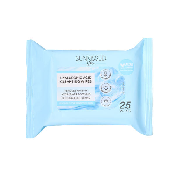 Sunkissed Skin hyaluronic acid cleansing wipes 25 pack - British product