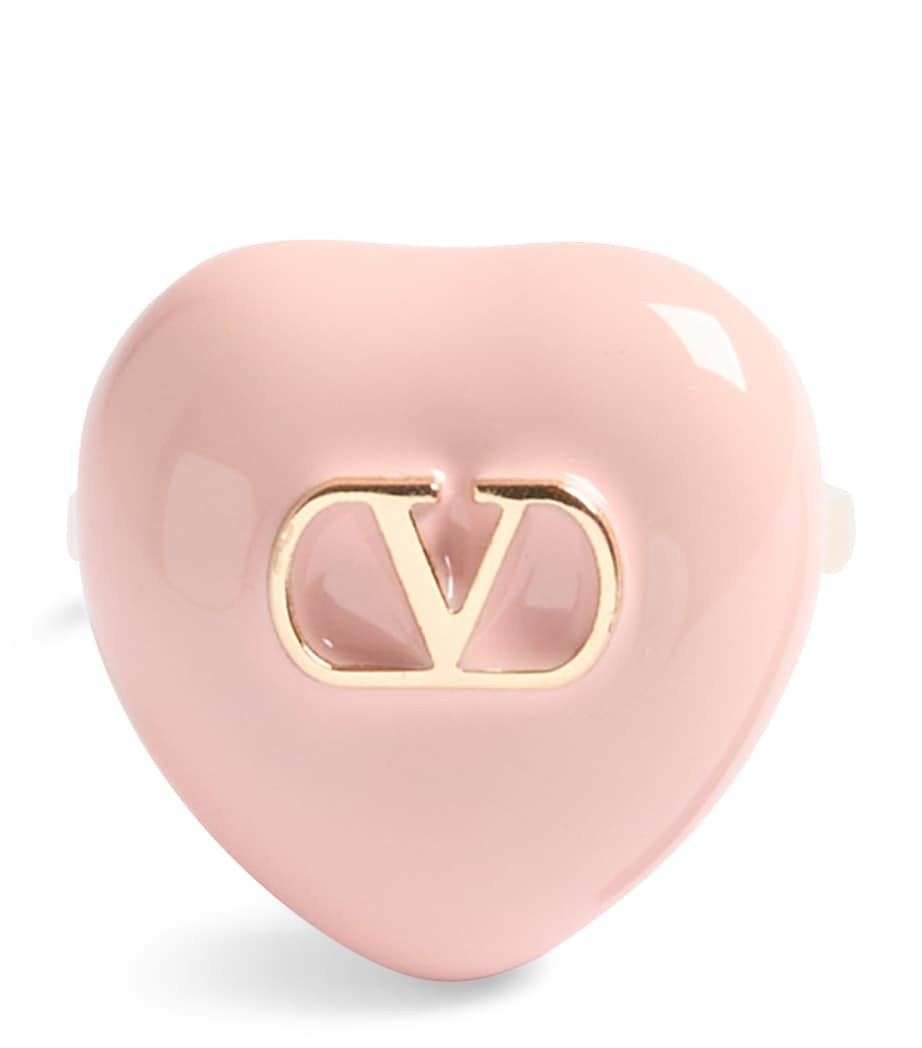 Valentino Garavani enamel heart ring gold-tone (British brand)