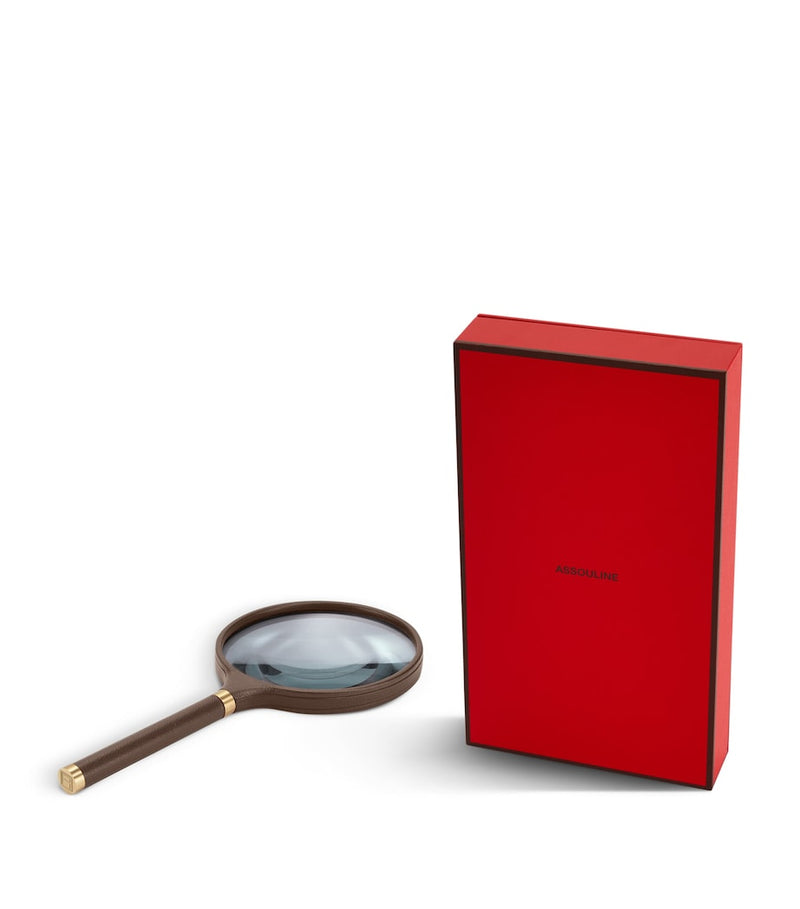 Assouline leather archival magnifying glass 27cm, imported from the UK
