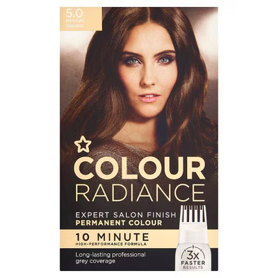 Superdrug Superdrug Colour Radiance Medium Brown 5/0 Permanent Hair Dye- Buy online at McGrocer