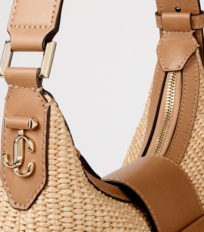 Jimmy Choo small raffia Bar shoulder bag, imported from the UK