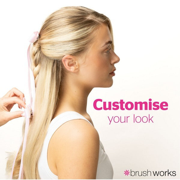 Brushworks Satin Hair Bow Pink Duo - British product