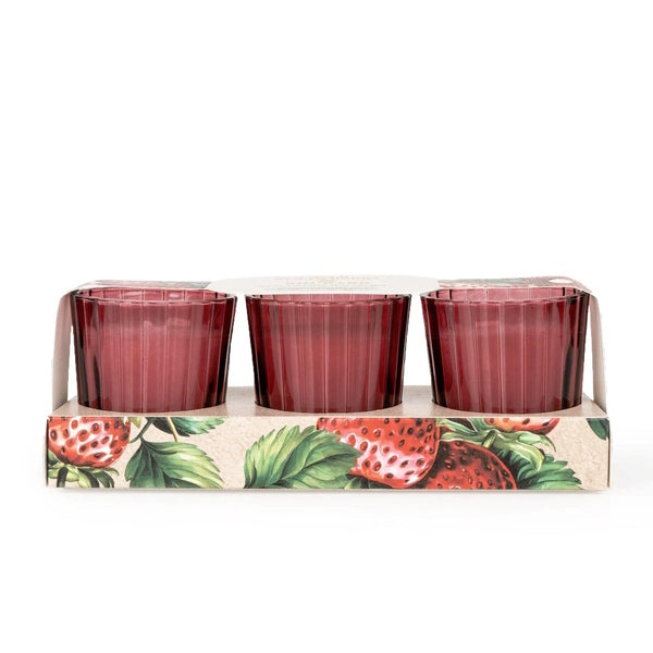 Candlelight Mini scented candles Wild Strawberry & Rhubarb - British product