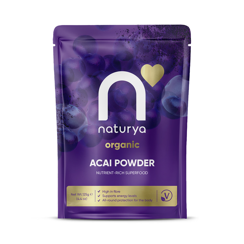 Naturya Organic Acai Powder 125g, imported from the UK