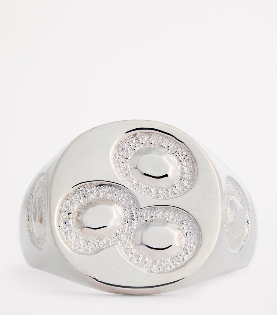 Bleue Burnham Oval Chloroplast Impression signet ring, imported from the UK