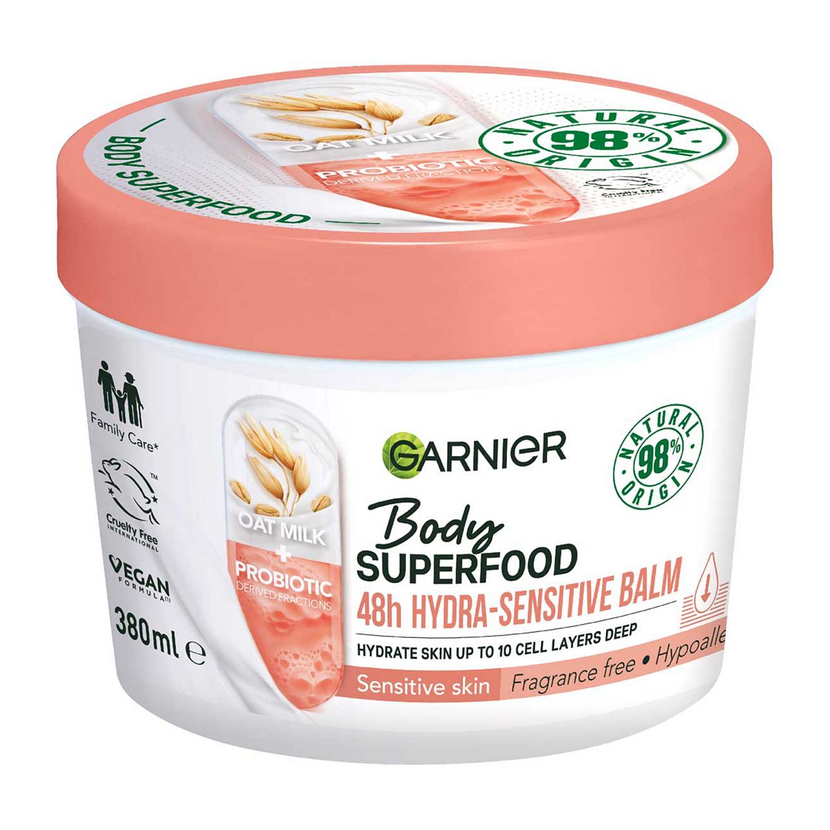 Garnier Body Superfood, Hydra Sensitive Body Cream Oat Milk & Probiotic Derived Fractions 380ml GOODS Boots   