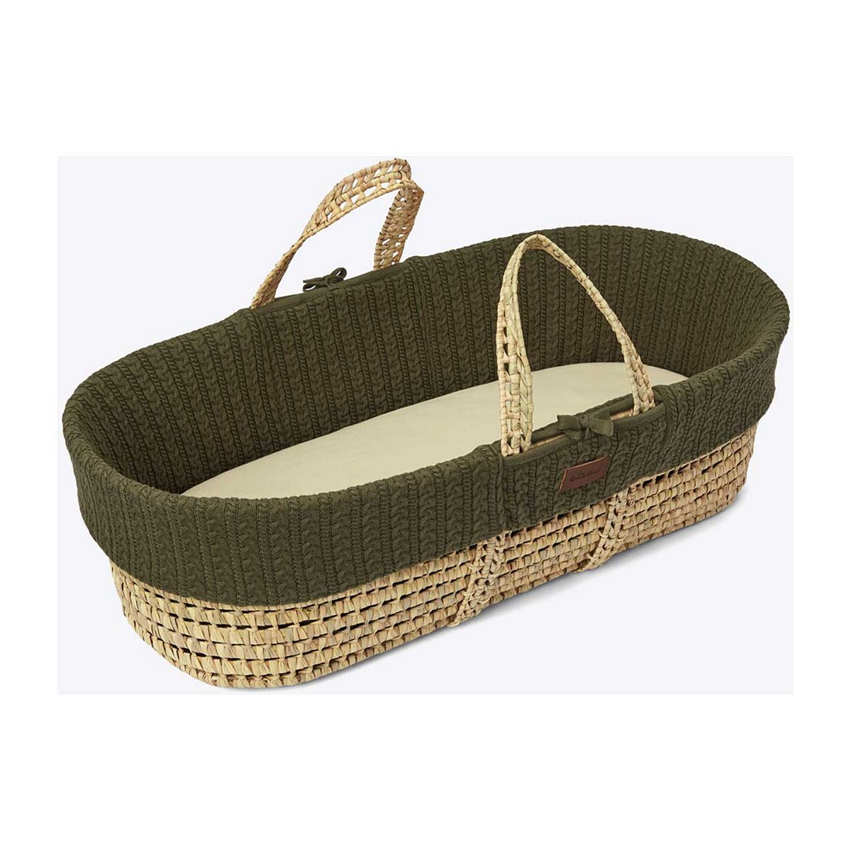 The Little Green Sheep Moses Basket and Rocking Stand Bundle - Knitted Juniper GOODS Boots   