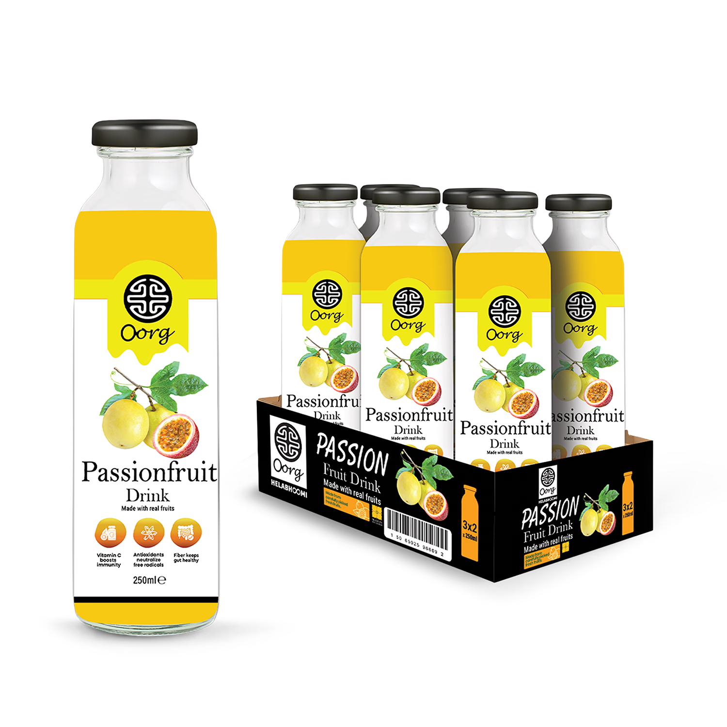 OORG natural passion fruit juice 250ml - British product