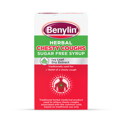 Holland & Barrett Benylin Herbal Chesty Coughs Sugar Free Syrup Herbal Medicines 100ml- Buy online at McGrocer