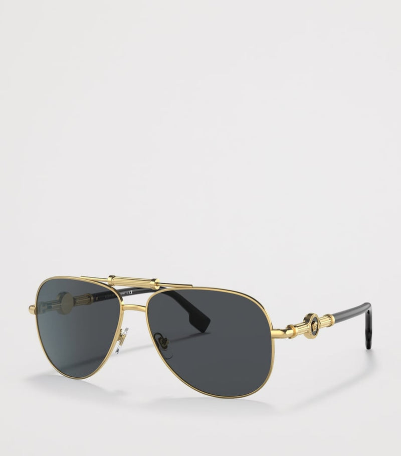 Versace Metal Pilot Sunglasses VE2236, imported from the UK