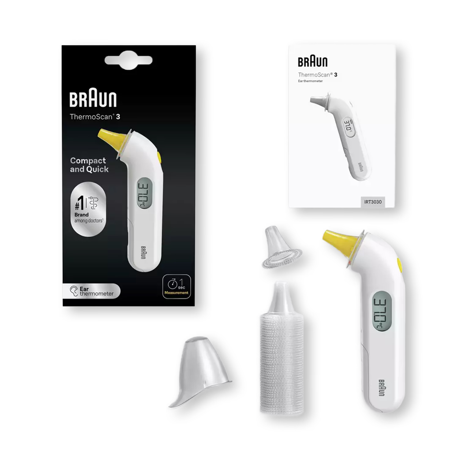 Braun Compact Thermoscan ear thermometer white IRT3030 (British brand)