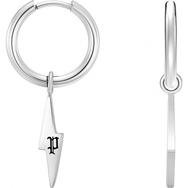 Police silver Strike earrings for men (British brand)