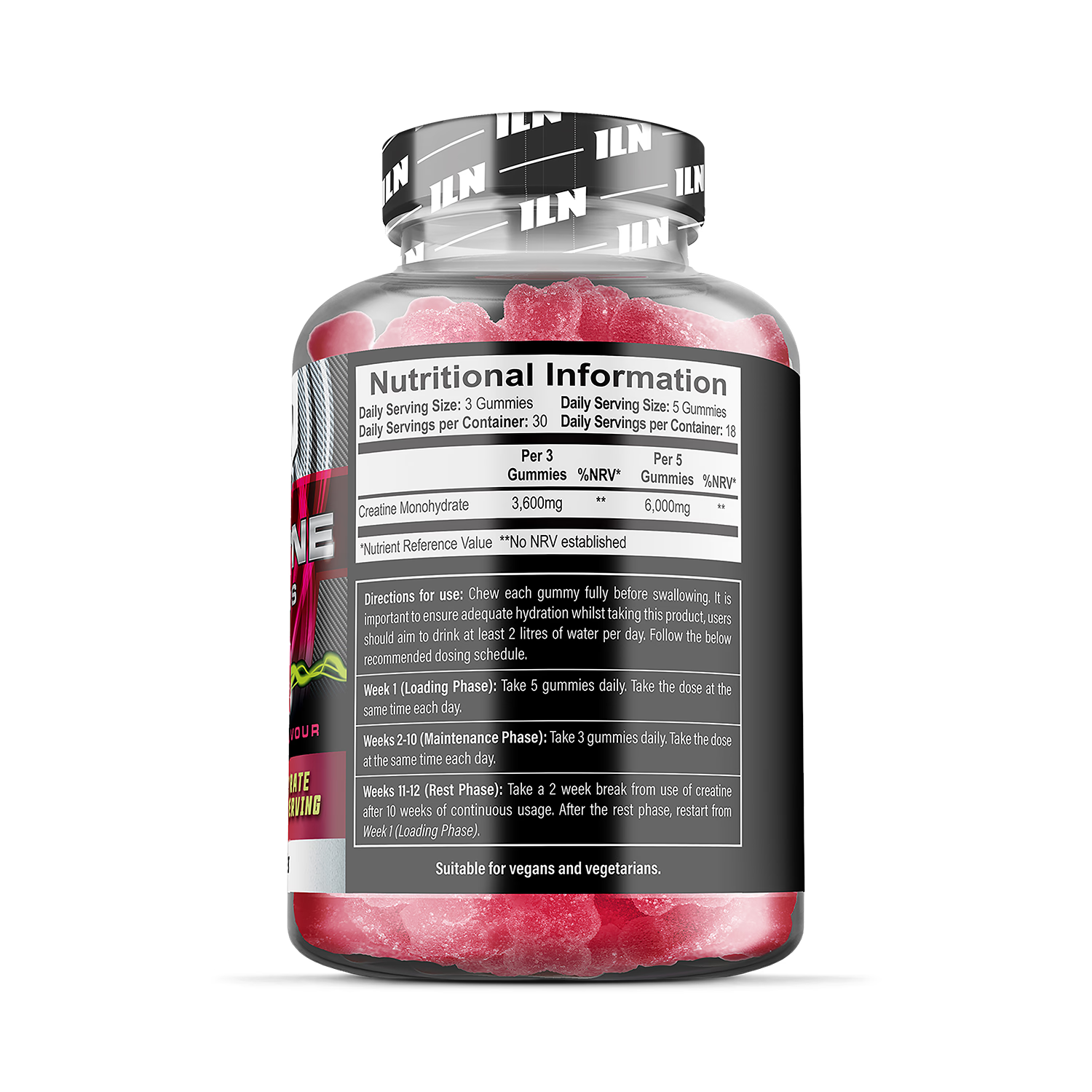 Iron Labs creatine gummies strawberry flavour 90 count (British brand)