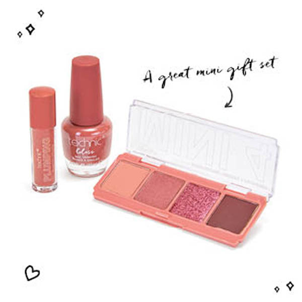 Technic Essential Nudes makeup set eyeshadow palette lip gloss nail varnish - British product