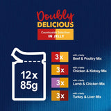 Felix Doubly Delicious 7+ Meaty Selection in Jelly Wet Cat Food   12 x 85g