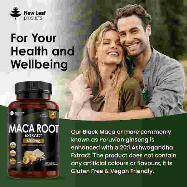 New Leaf - Maca Root 6000mg - 180 Tablets Maca + Ashwagandha