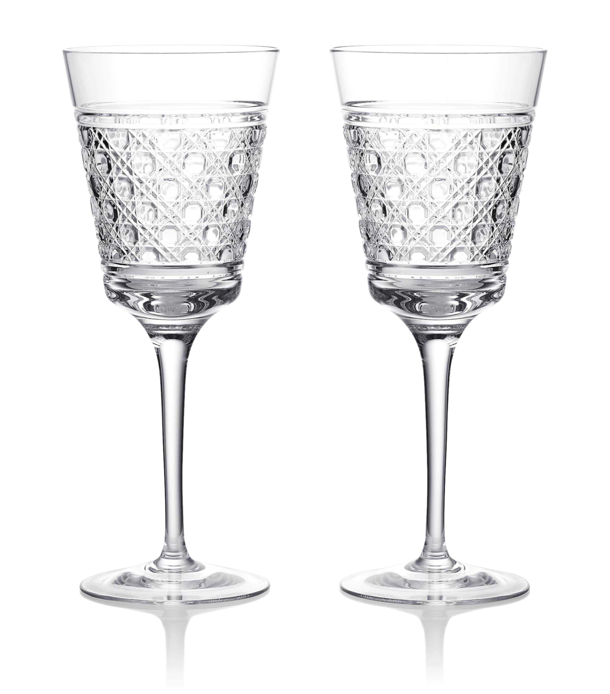 Set of two Waterford crystal white wine goblets 318ml (British brand)