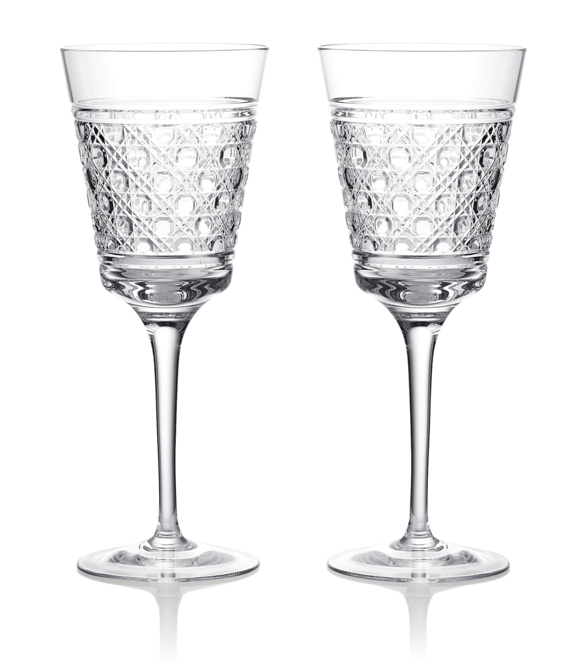 Set of two Waterford crystal white wine goblets 318ml (British brand)