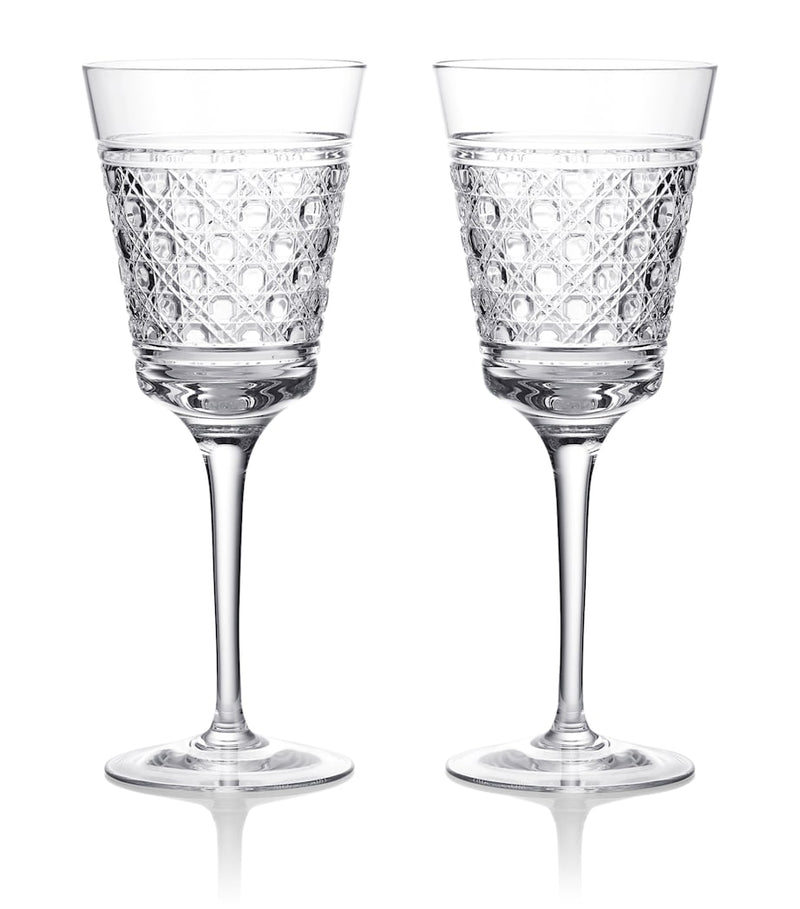 Set of two Waterford crystal white wine goblets 318ml (British brand)