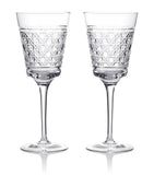 Set of two Waterford crystal white wine goblets 318ml (British brand)