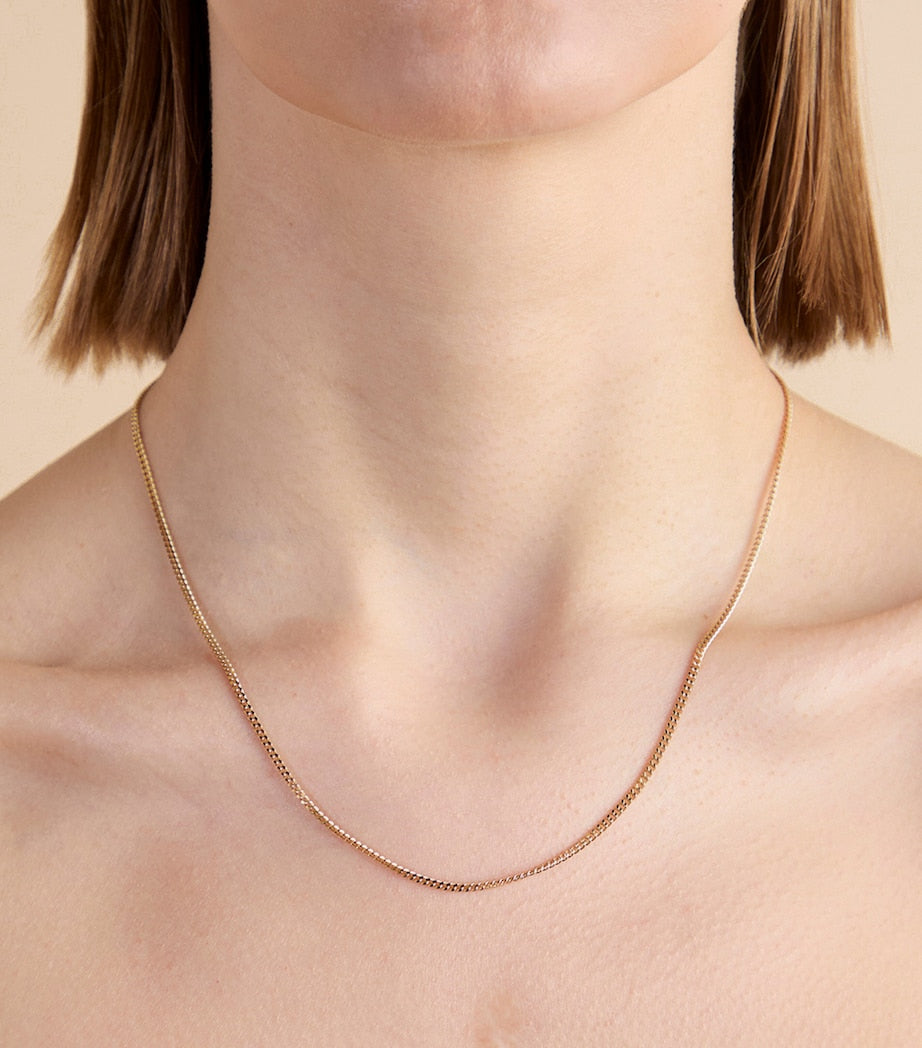 Astrid & Miyu gold-plated curb chain necklace 2mm - British product