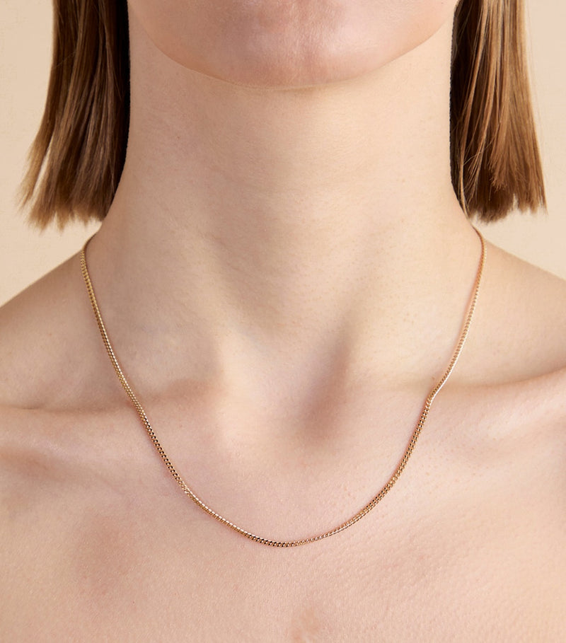 Astrid & Miyu gold-plated curb chain necklace 2mm - British product