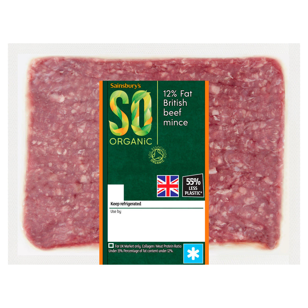 Sainsbury's Organic British Beef Mince 12% Fat 500g