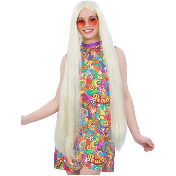 Smiffys extra long hippie wig blonde 100cm, UK version