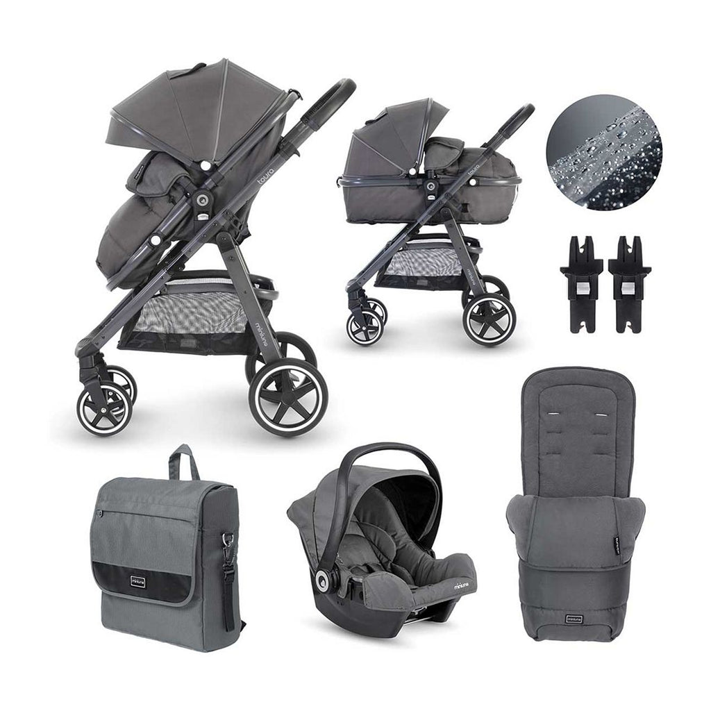 Miniuno Toura 3 in 1 Travel System Special Edition - Gunmetal/Grey