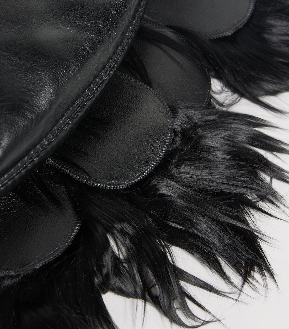 Chloé black feather crescent shoulder bag - British product