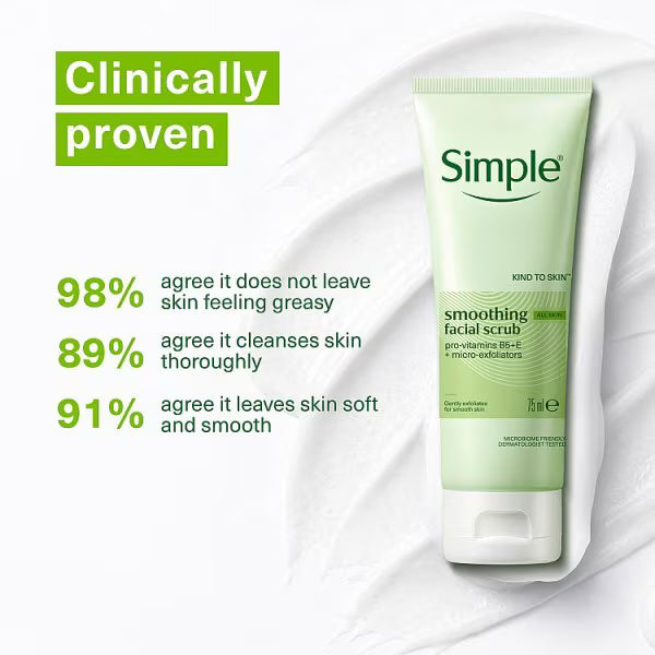 Simple Smoothing Facial Scrub 75ml (British brand)