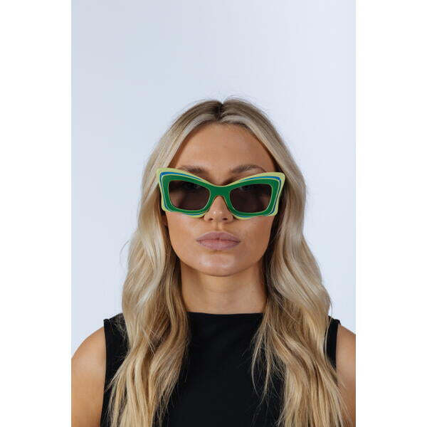 SVNX Bold Butterfly cat-eye sunglasses green lime - British product