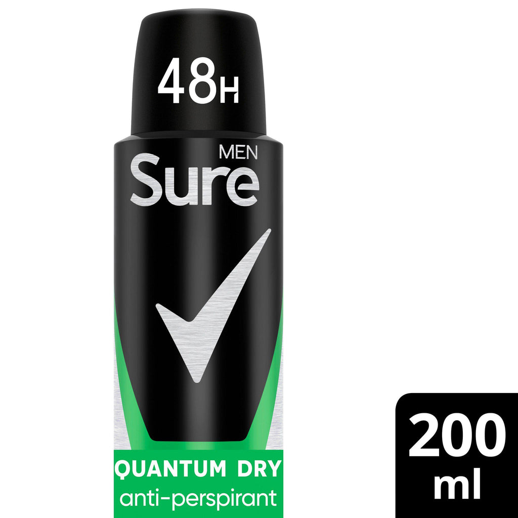 Sure Men Anti Perspirant Deodorant Aerosol Quantum Dry 200ml