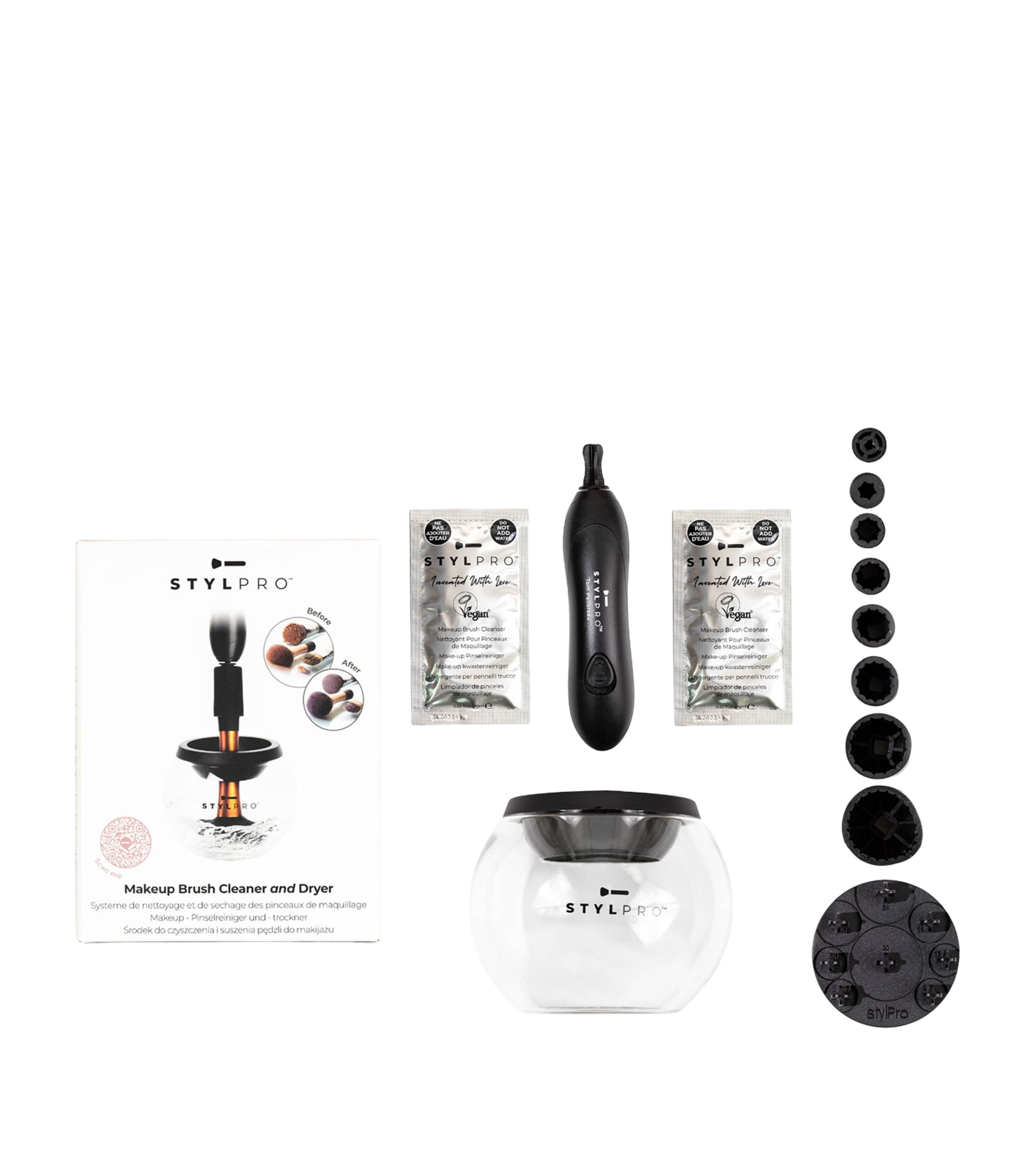 STYLPRO make-up brush and cleaner gift set (British brand)