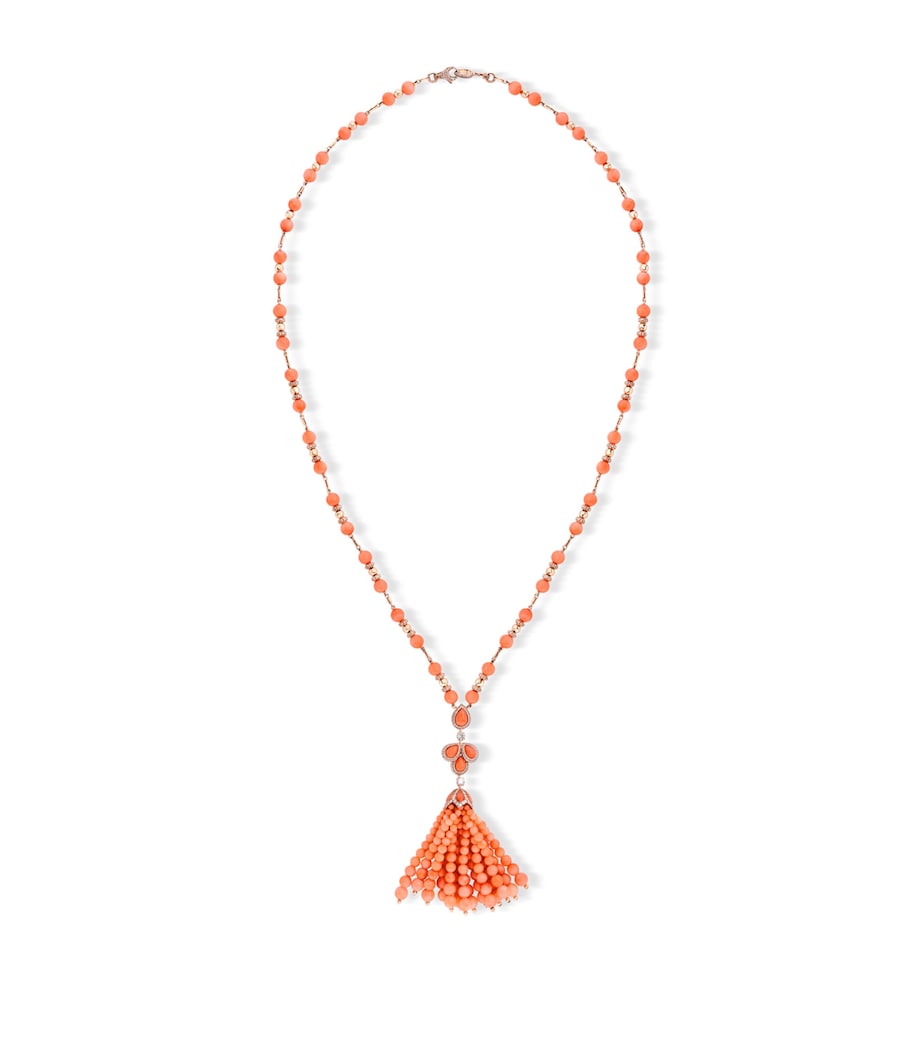David Morris rose gold and diamond tassel necklace - British product