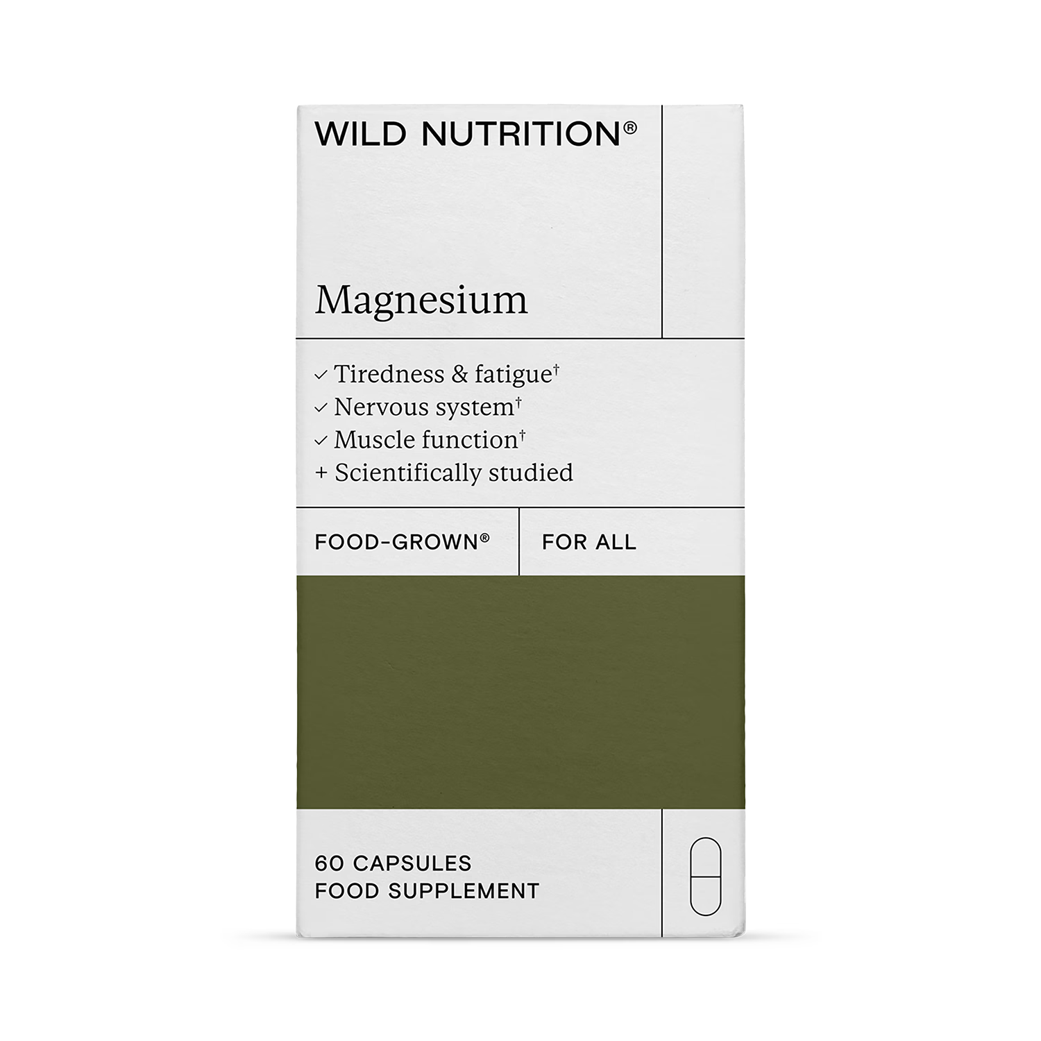 Wild Nutrition magnesium supplement 60 capsules - British product