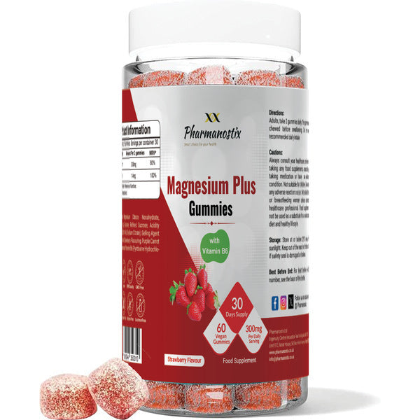 Pharmanostix magnesium citrate gummies Plus 300mg 60 gummies (British brand)