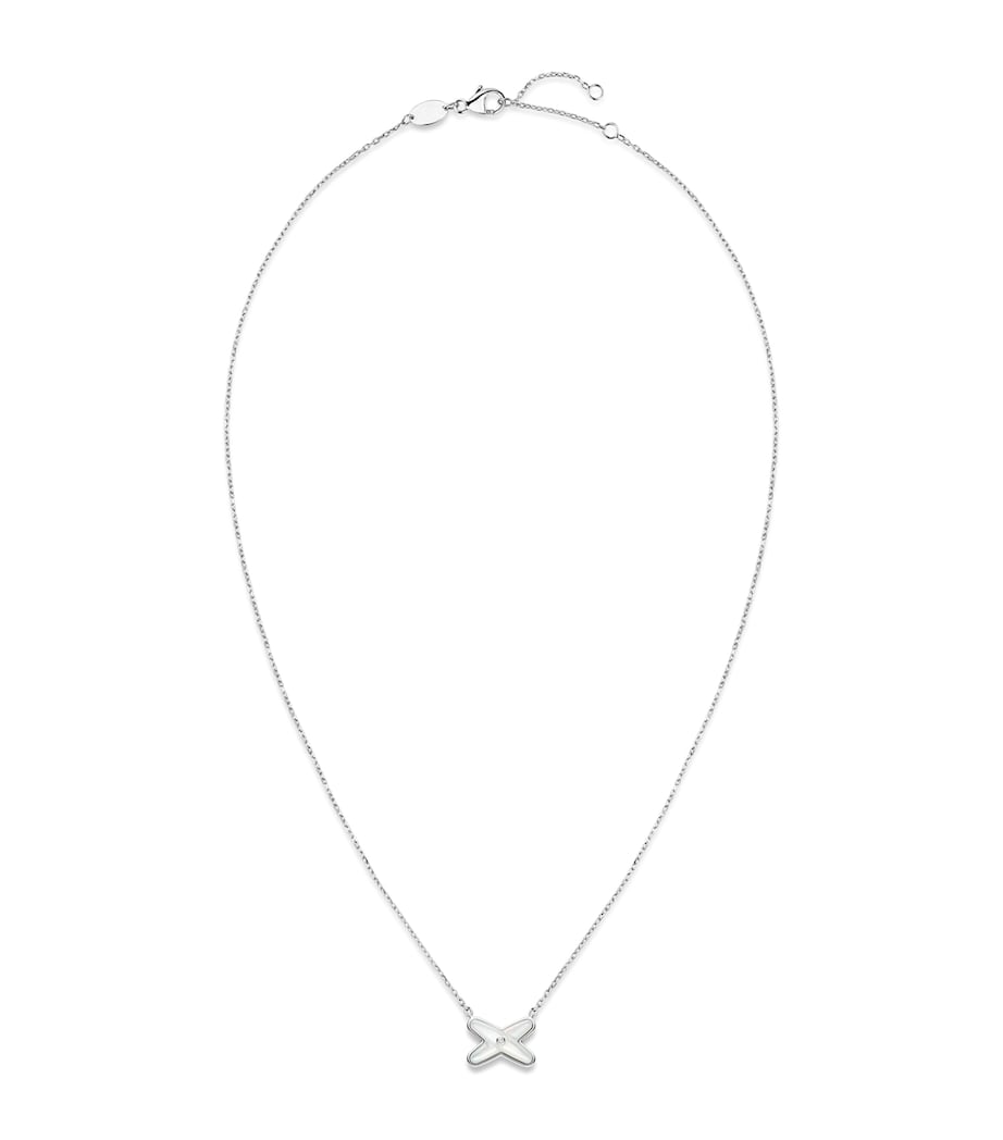 Chaumet white gold diamond mother-of-pearl pendant necklace (British brand)