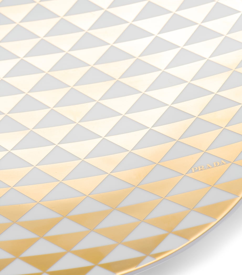 Prada Triangles Mini charger plate 28cm, imported from the UK