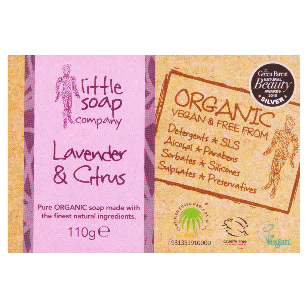 Little Soap Company Organic Bar Soap, English Lavender & Citrus 110g