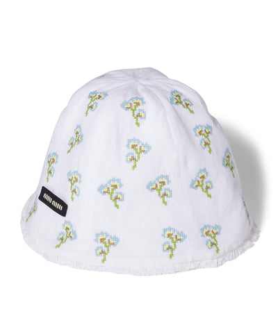 Harrods Miu Miu Flax Embroidered Hat- Buy online at McGrocer
