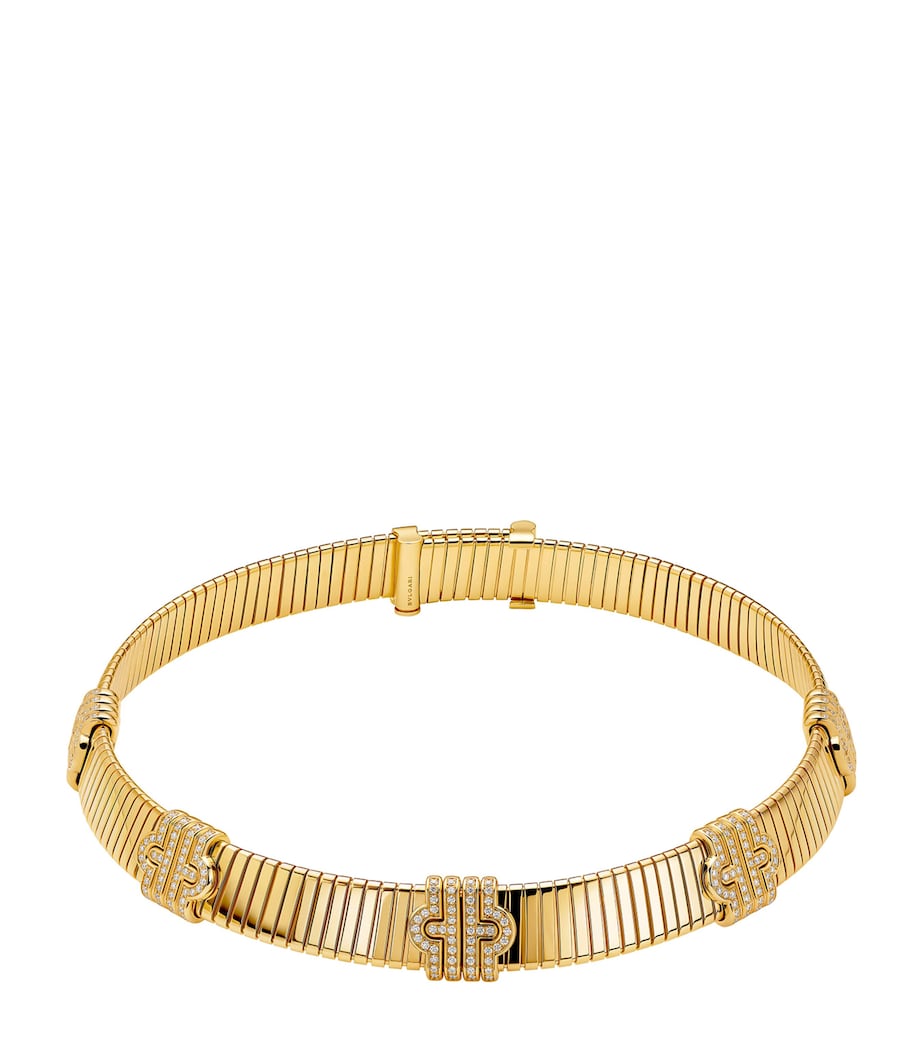Bvlgari Tubogas necklace gold diamond (British brand)