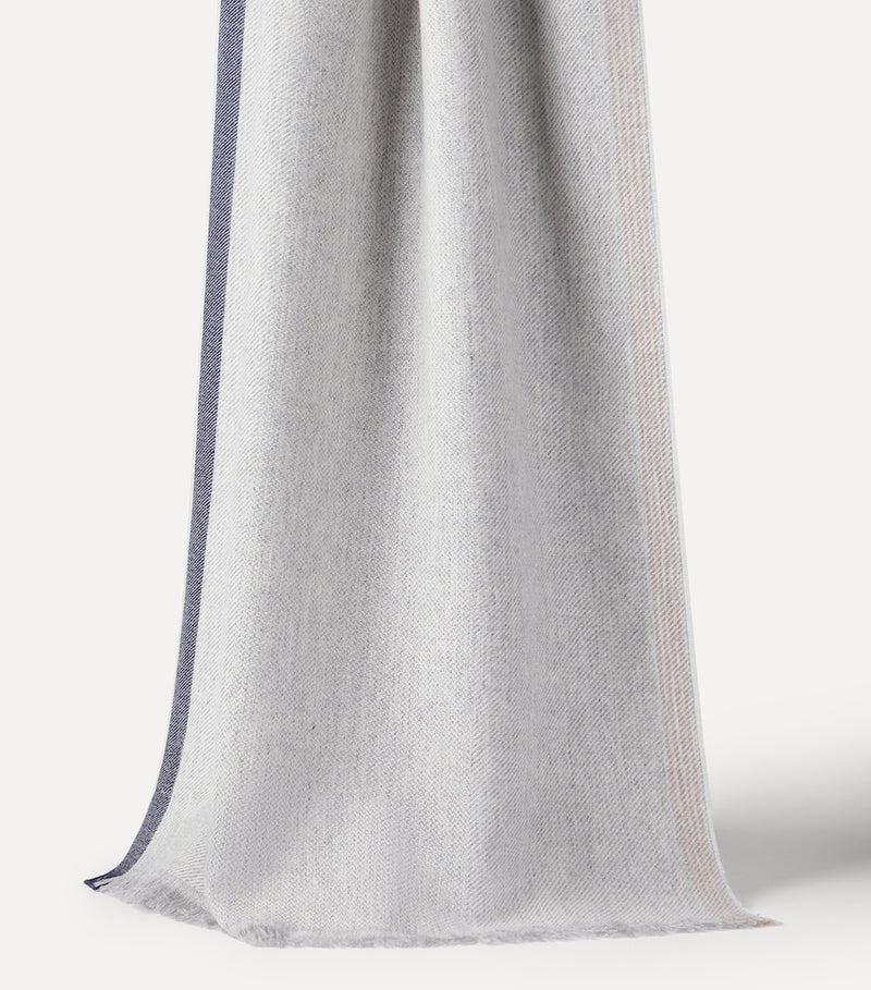 Brunello Cucinelli cashmere fringe-trim scarf (British brand)