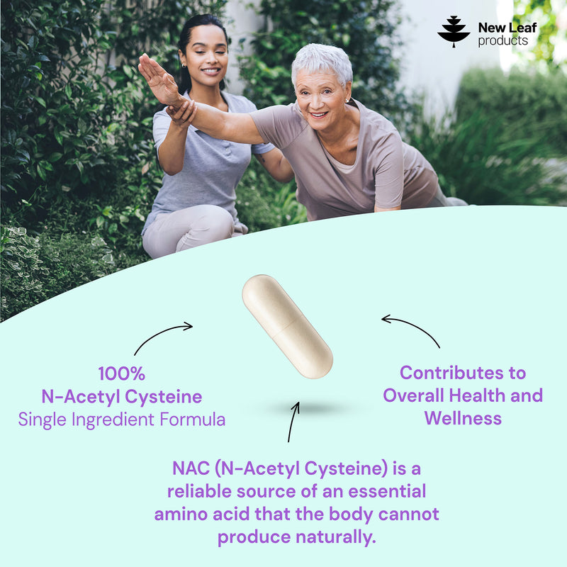 New Leaf Products NAC N-Acetyl-Cysteine capsules 600mg 180 capsules (British brand)