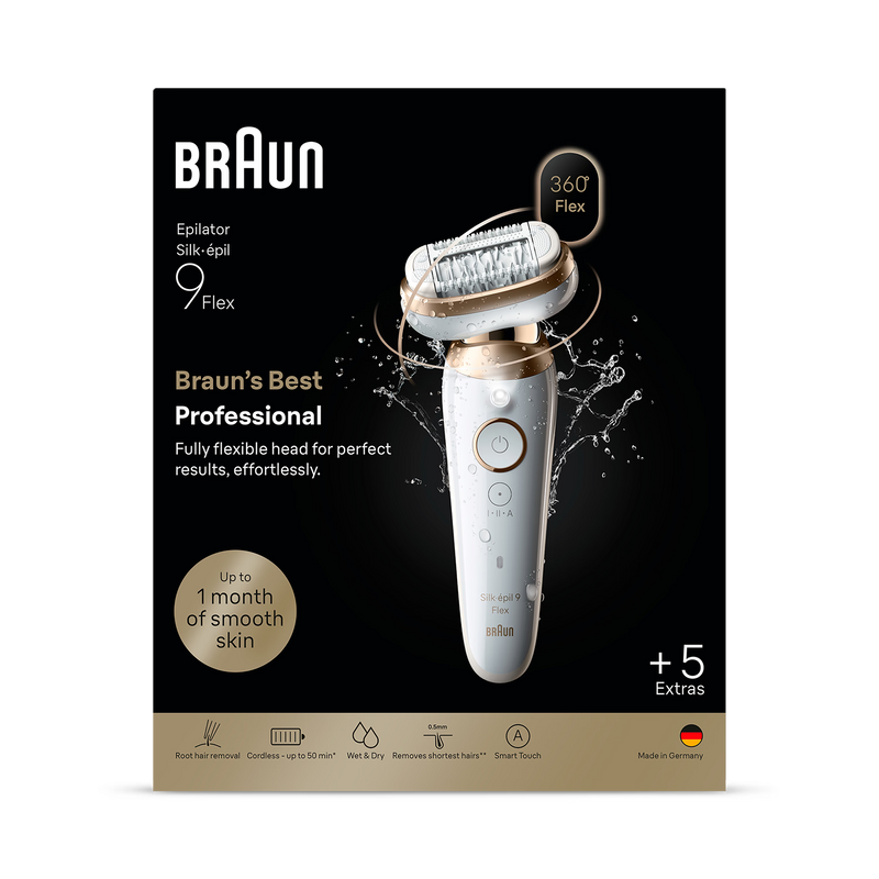 Braun Silk·épil 9 Flex gold epilator - British product