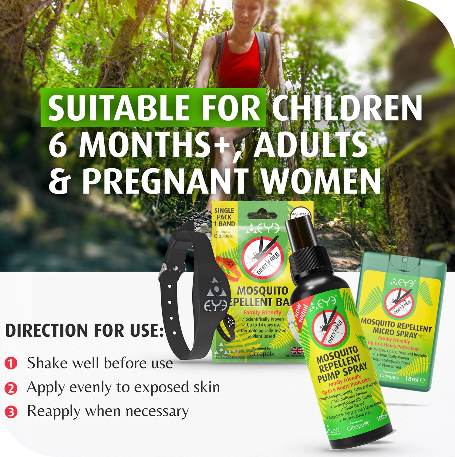 THEYE insect repellent solo traveller pack - British product