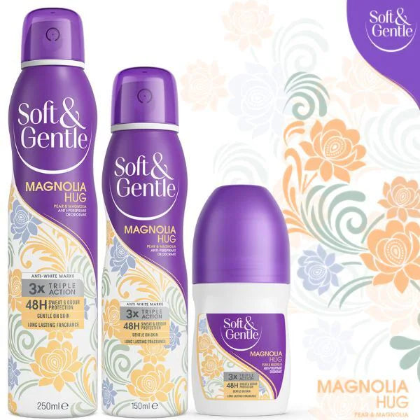 Soft & Gentle Anti-Perspirant Spray Magnolia Hug 250ml (British brand)