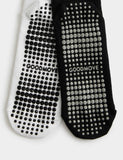 Goodmove cotton stripe yoga socks 2pk with gripper soles, UK version