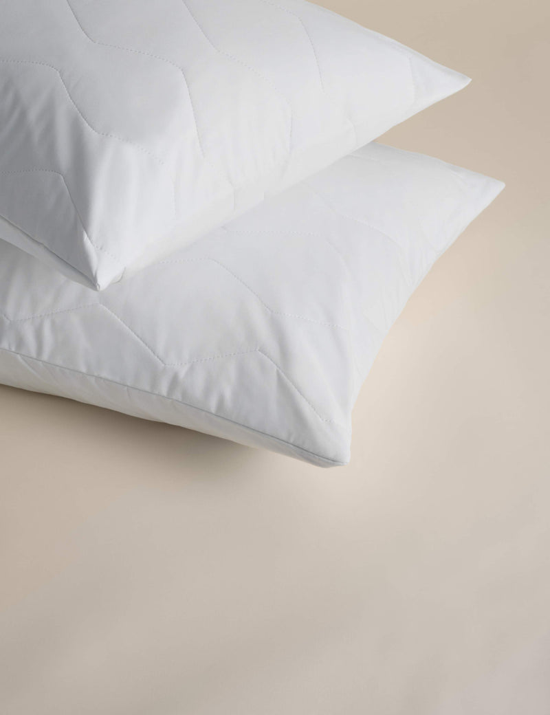 Pure cotton quilted pillow protectors pack of two, imported from the UK